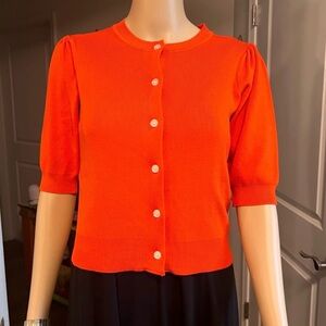 Women's Orange Cardigan Sweater